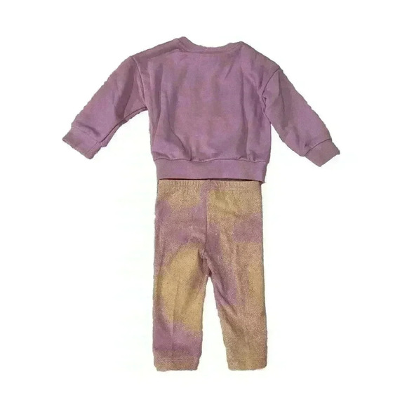 Adidas Baby Girls Matching Set 6-9m Graphic Logo Crew Sweatshirt Pants Leggings - Picture 2 of 3